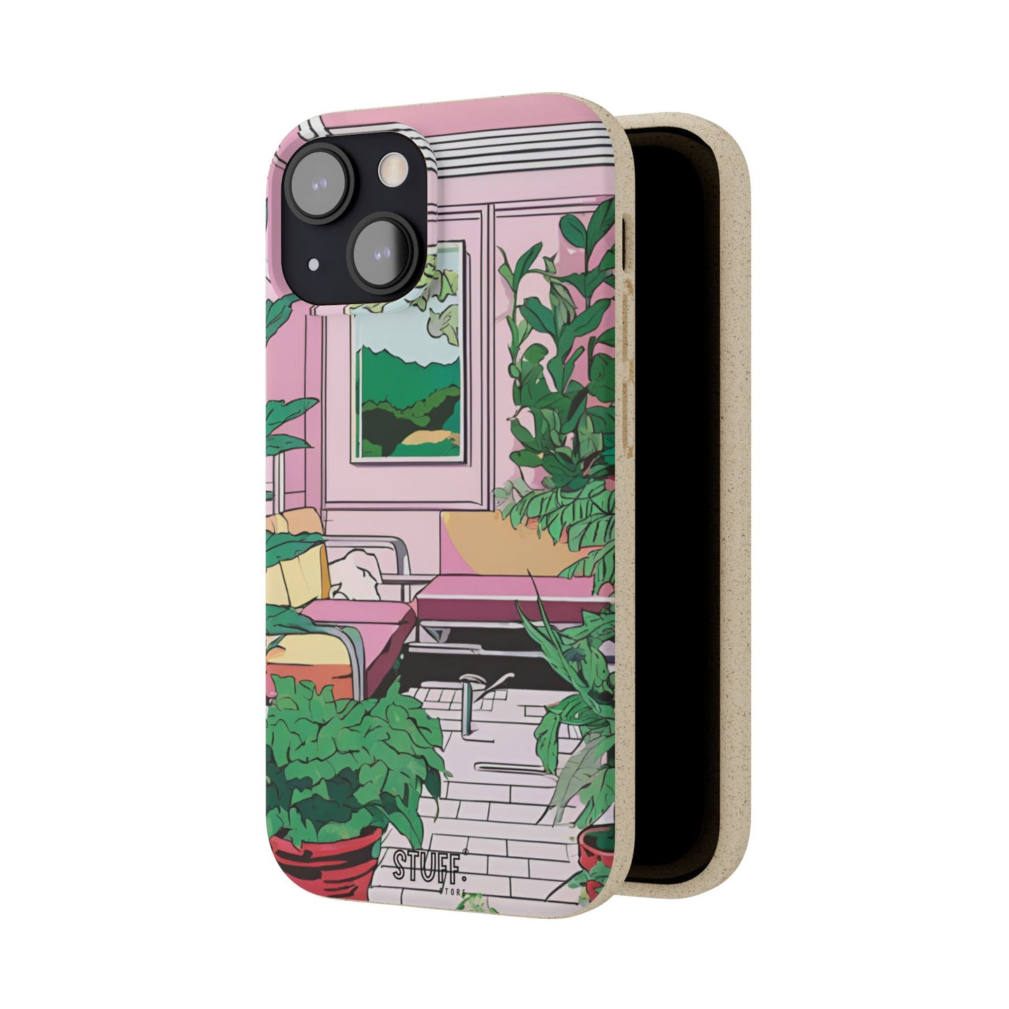 Plant Pop Case | Coque biodégradable en bambou et bioplastique avec design coloré | Parfait pour les amoureux des plantes - Avec emballage cadeau