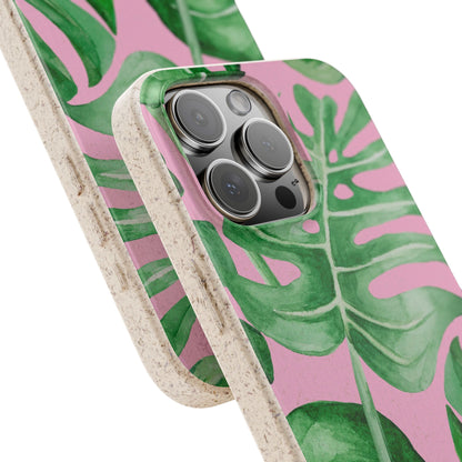 Monstera Case | Eco-Friendly Bamboo and Bioplastic Shell Monstera Leaves Pattern - Available with Gift Packaging