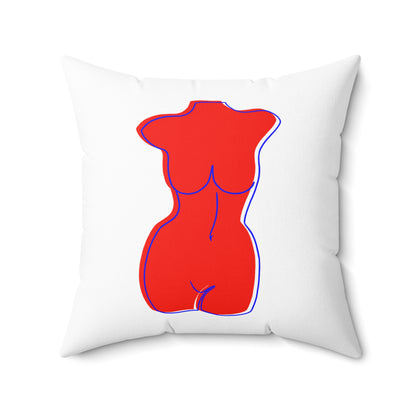 Coussin carré décoratif avec design de femme pulpeuse