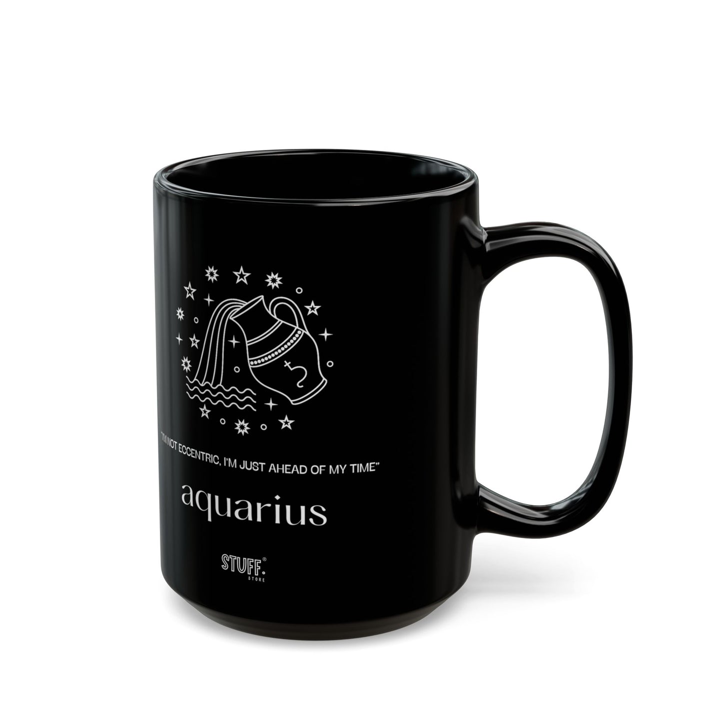 Verseau | Mug noir en céramique avec signe astrologique et phrase drôle – 330ml / 440ml