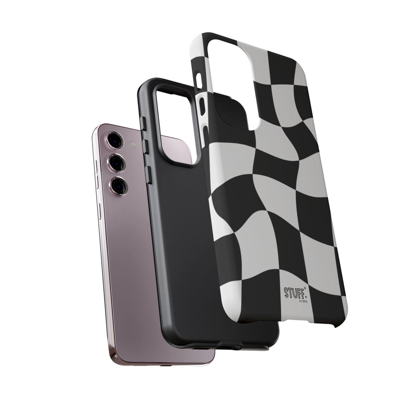 Checkers Case | Coque résistante double protection et Design en Damier déformé