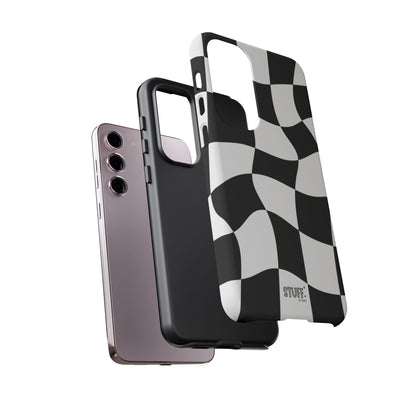 Checkers Case | Coque résistante double protection et Design en Damier déformé