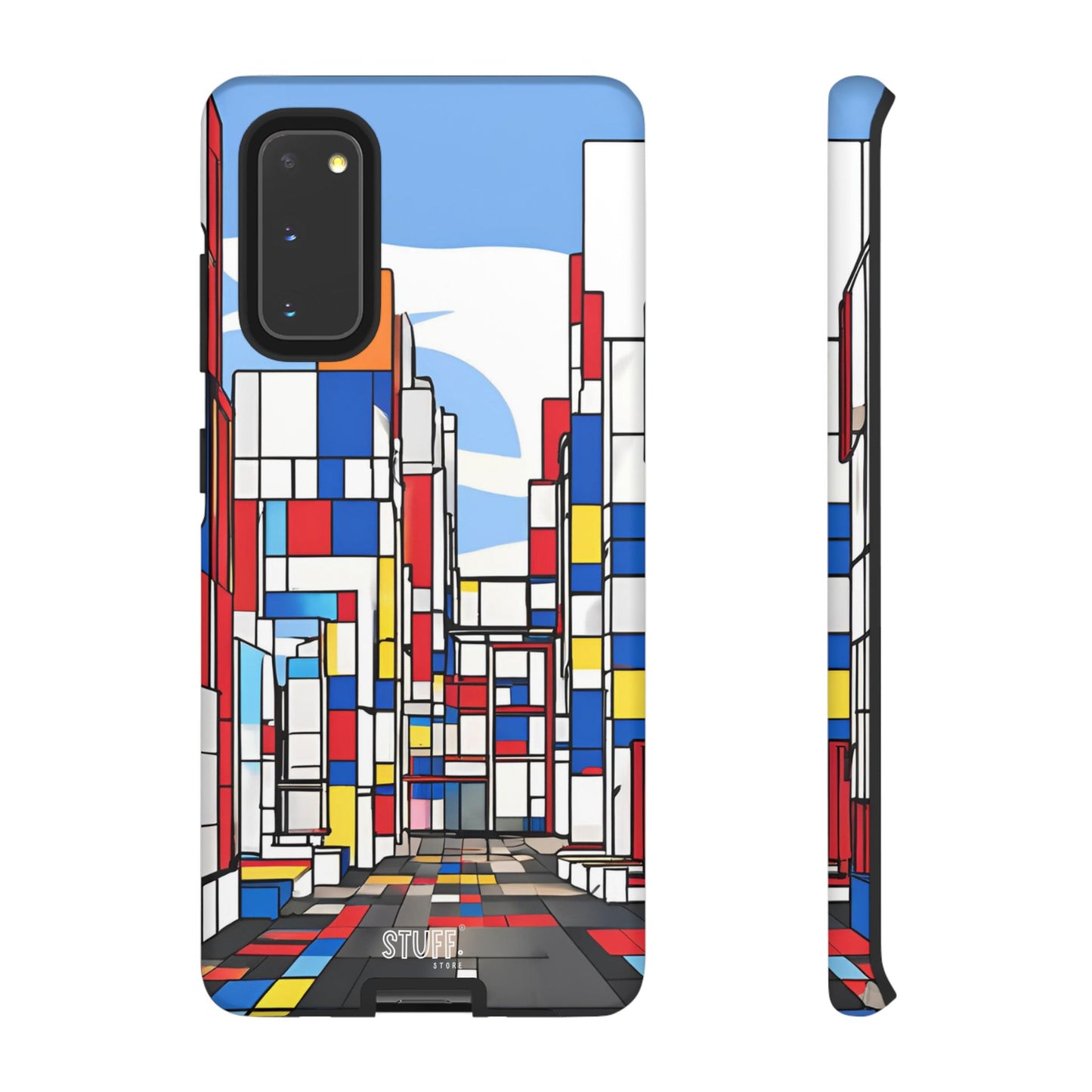 Square City | Coque résistante double protection - inspiration Mondrian