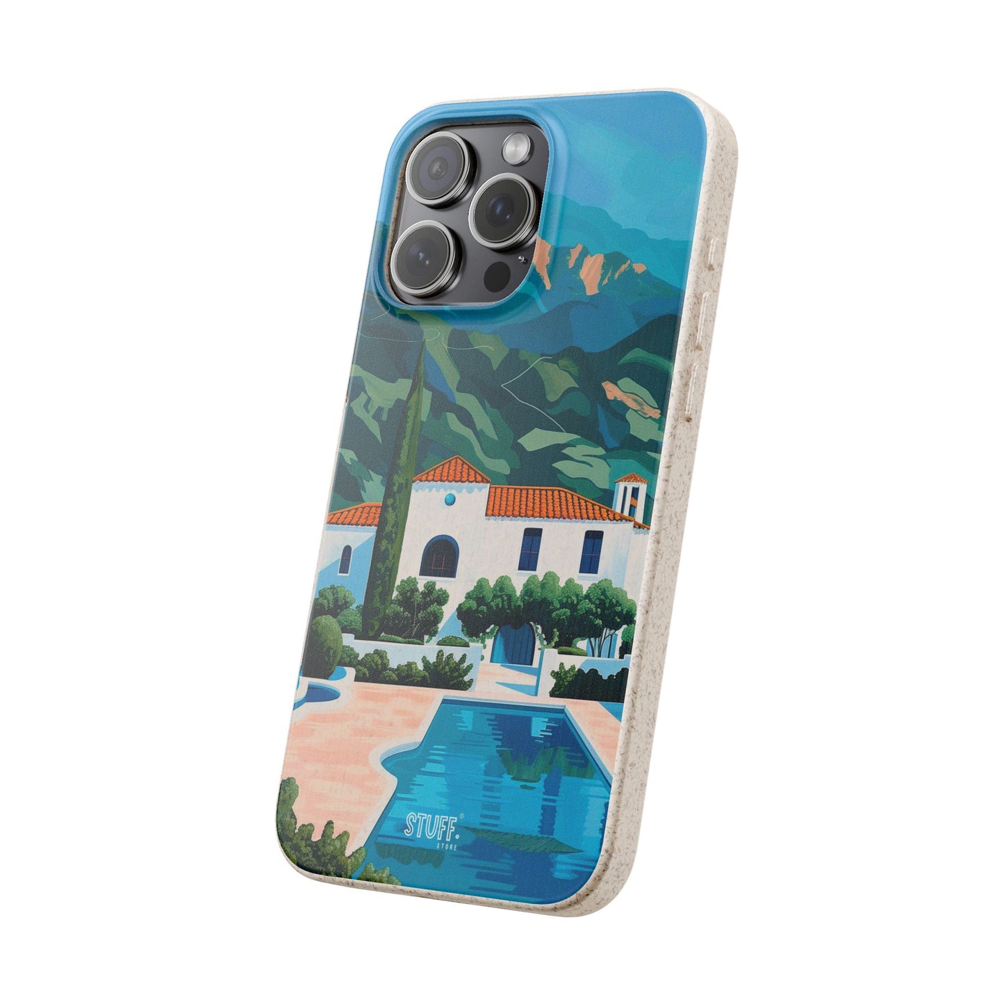 Summer Villa Case | Eco-Friendly Bamboo and Bioplastic Case with Summer Design - Available with Gift Packaging