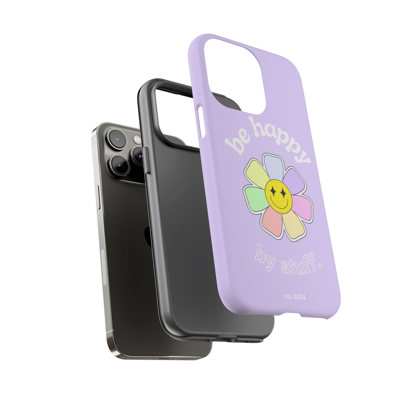 Be Happy Case | Coque résistante double protection avec Design Fleur Colorée