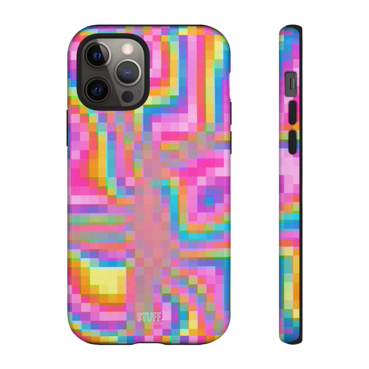 Pixel Case | Coque résistante double protection anti-choc - Motif pixels colorés