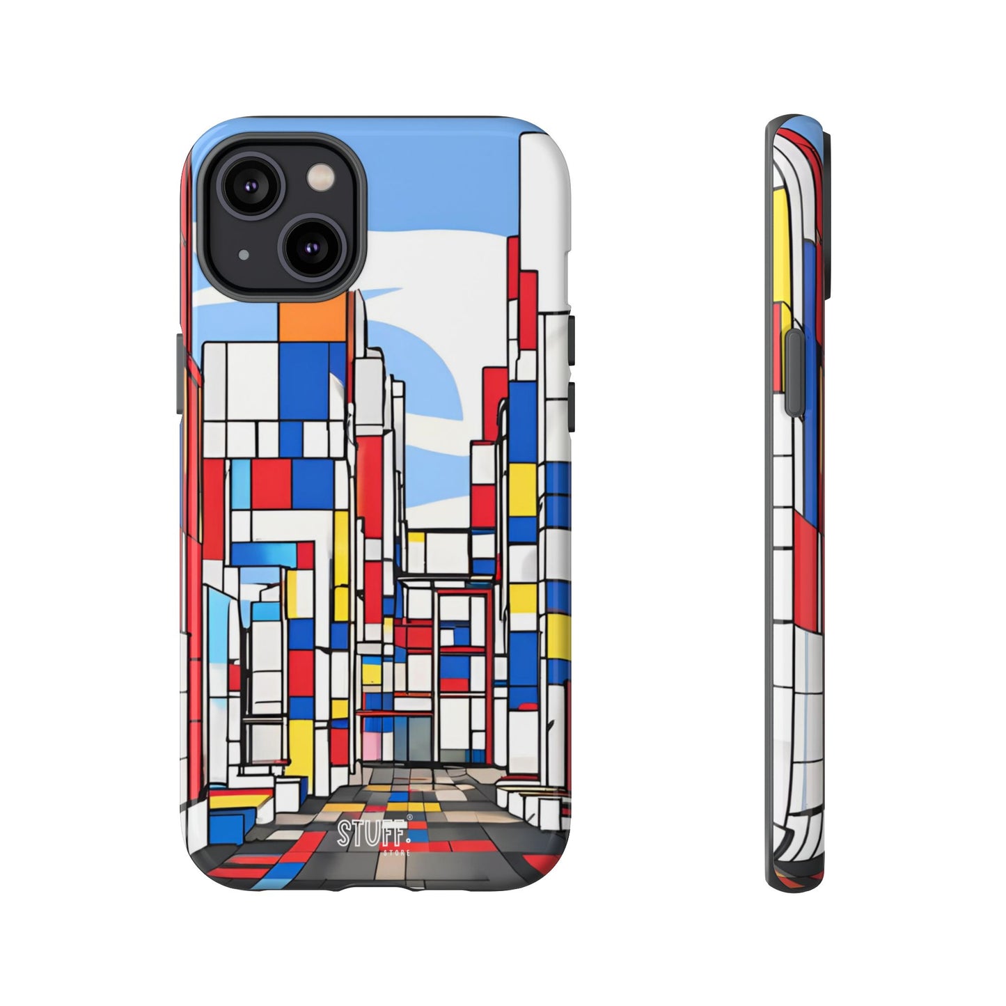 Square City | Coque résistante double protection - inspiration Mondrian