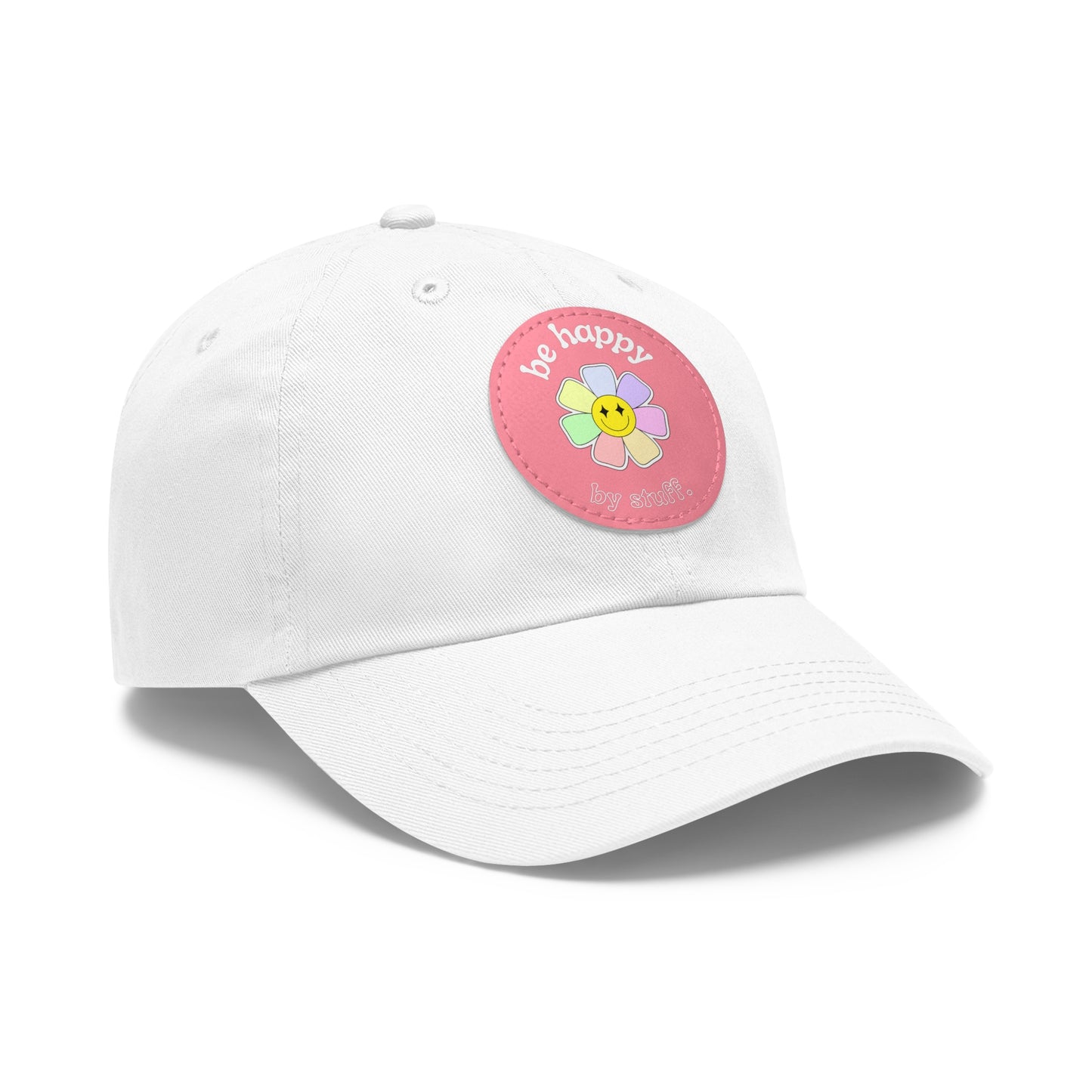 Be Happy | dad hat unisexe avec écusson cuir