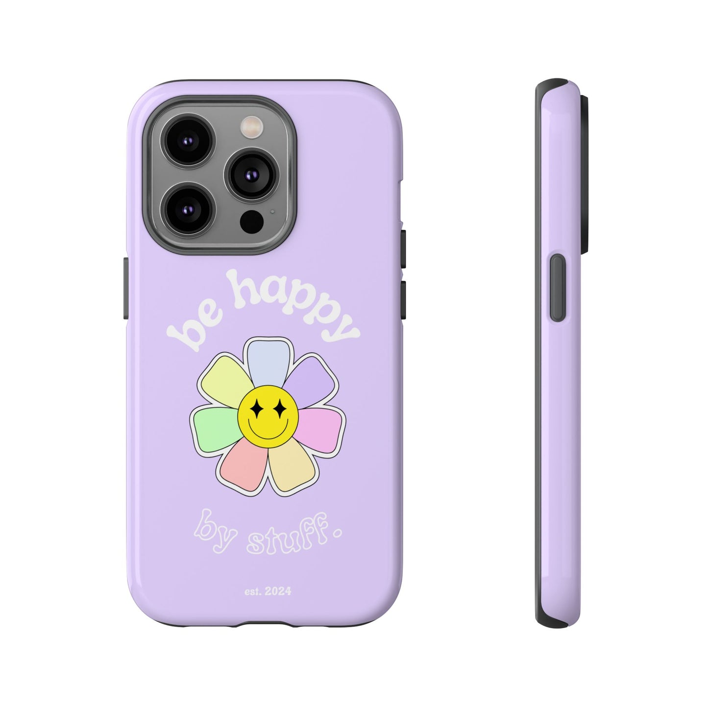 Be Happy Case | Coque résistante double protection avec Design Fleur Colorée