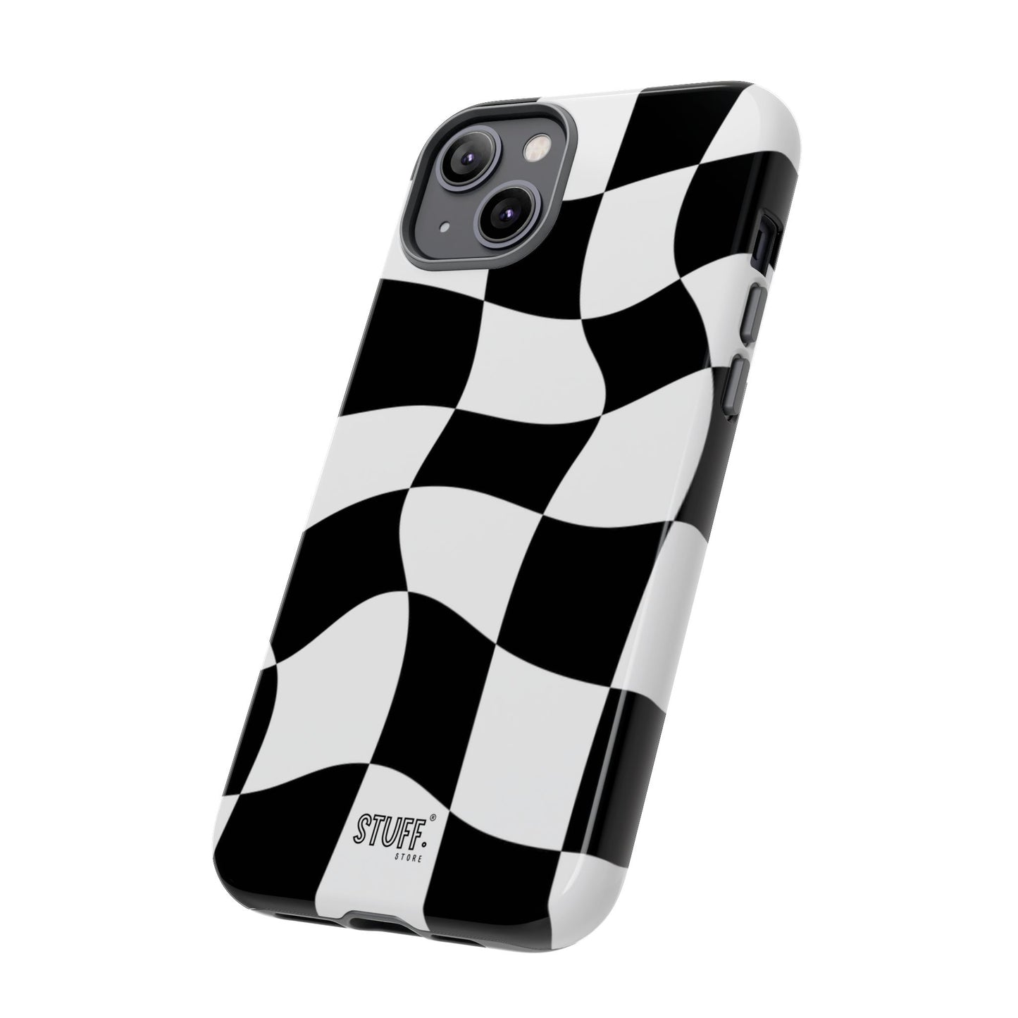 Checkers Case | Coque résistante double protection et Design en Damier déformé