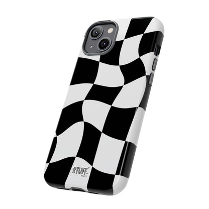 Checkers Case | Coque résistante double protection et Design en Damier déformé