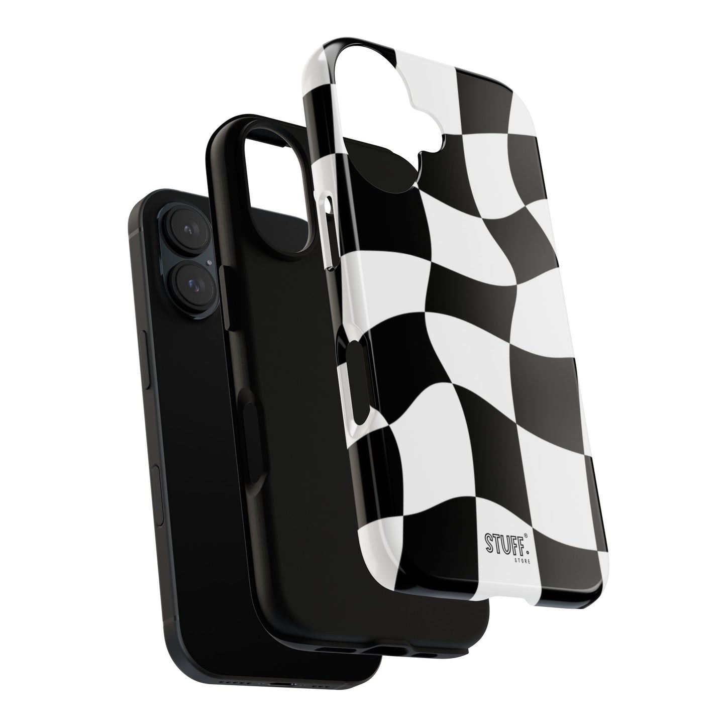 Checkers Case | Coque résistante double protection et Design en Damier déformé