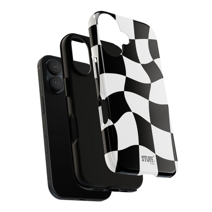 Checkers Case | Coque résistante double protection et Design en Damier déformé