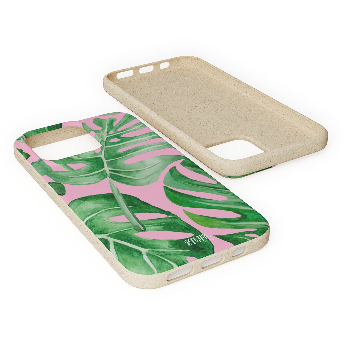 Monstera Case | Eco-Friendly Bamboo and Bioplastic Shell Monstera Leaves Pattern - Available with Gift Packaging