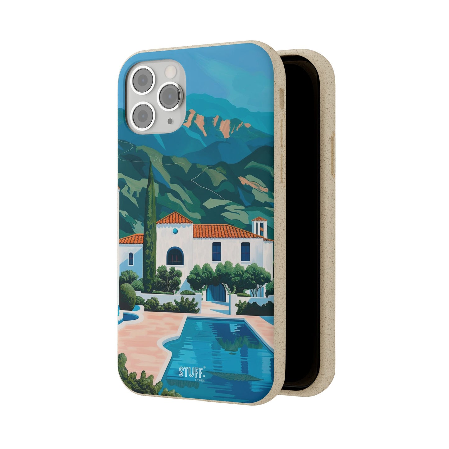 Summer Villa Case | Eco-Friendly Bamboo and Bioplastic Case with Summer Design - Available with Gift Packaging