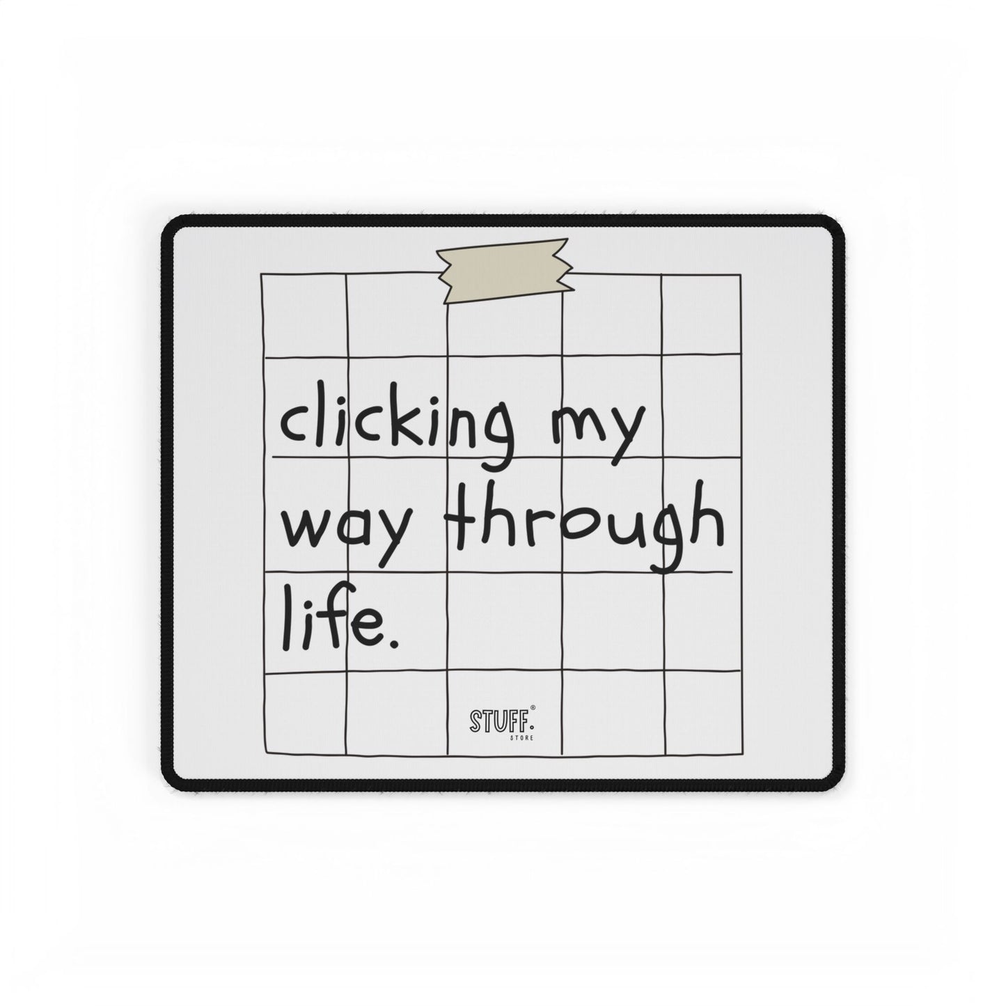 Tapis de bureau "Clicking my Way through Life" | Antidérapant & durable