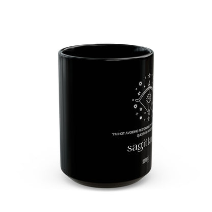 Sagittaire | Mug noir en céramique avec signe astrologique et phrase drôle – 330ml / 440ml