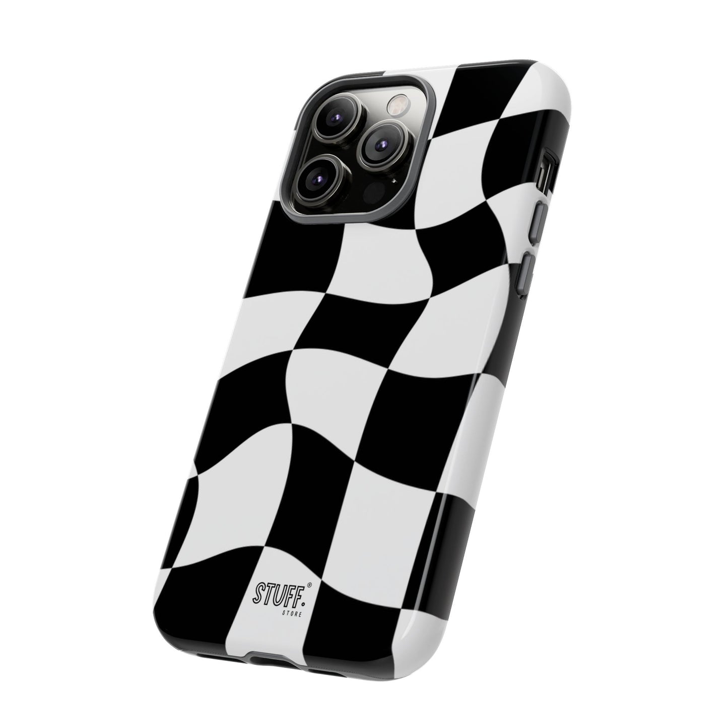Checkers Case | Coque résistante double protection et Design en Damier déformé