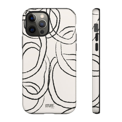 Doodly Case | Coque résistante double protection avec Design Gribouillis Minimaliste