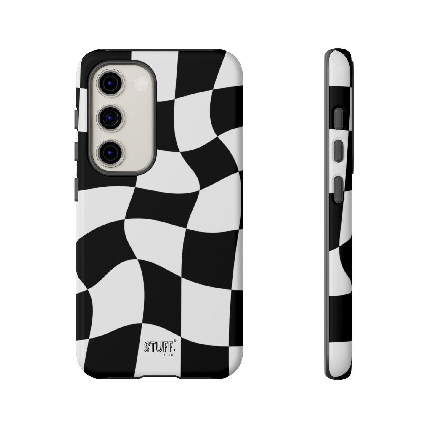 Checkers Case | Coque résistante double protection et Design en Damier déformé