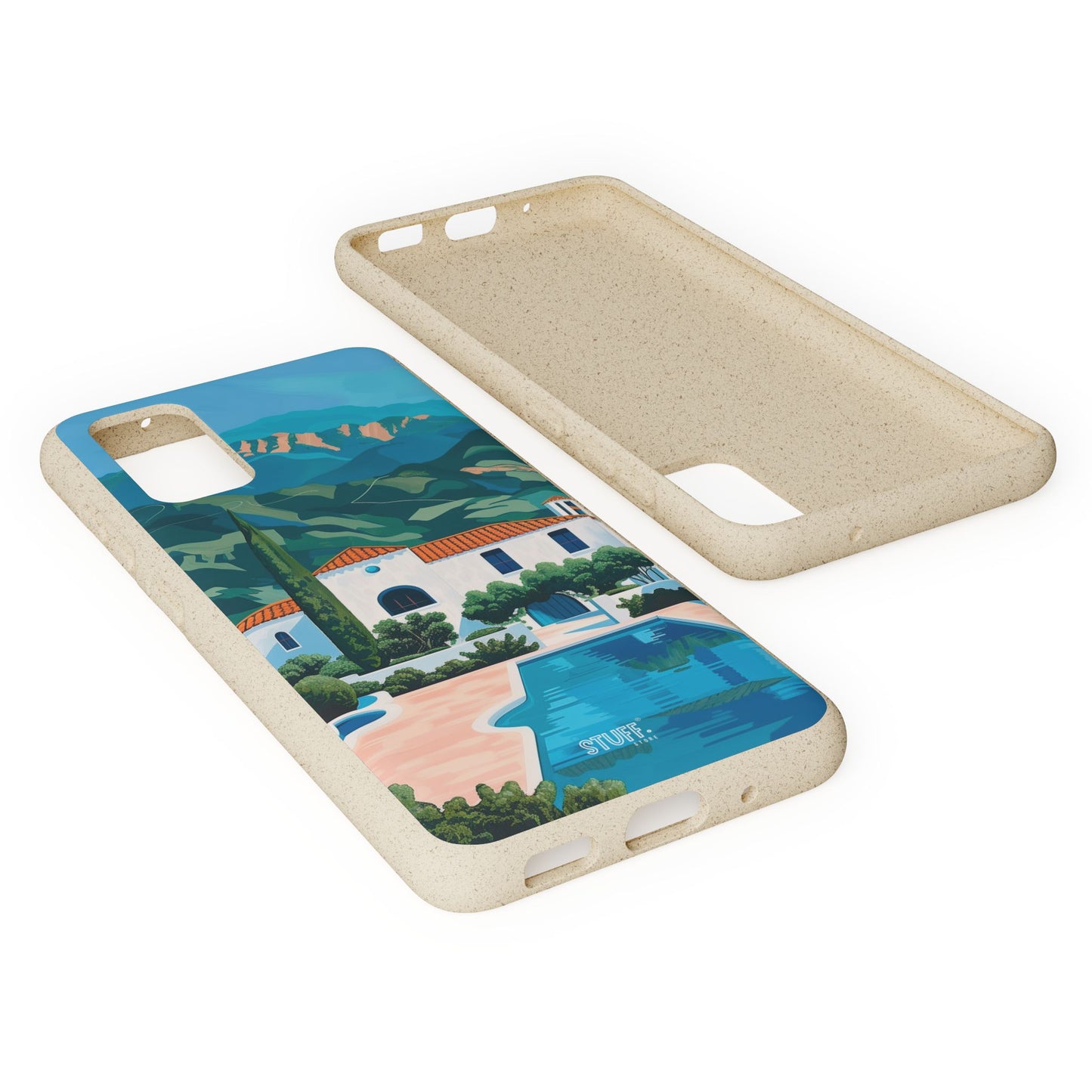 Summer Villa Case | Eco-Friendly Bamboo and Bioplastic Case with Summer Design - Available with Gift Packaging