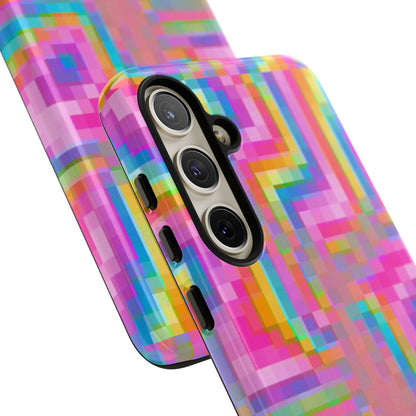 Pixel Case | Coque résistante double protection anti-choc - Motif pixels colorés