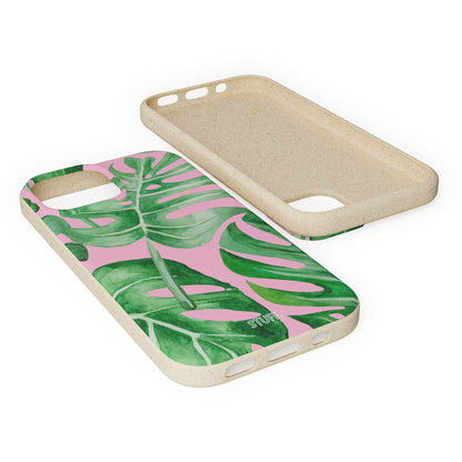 Monstera Case | Eco-Friendly Bamboo and Bioplastic Shell Monstera Leaves Pattern - Available with Gift Packaging
