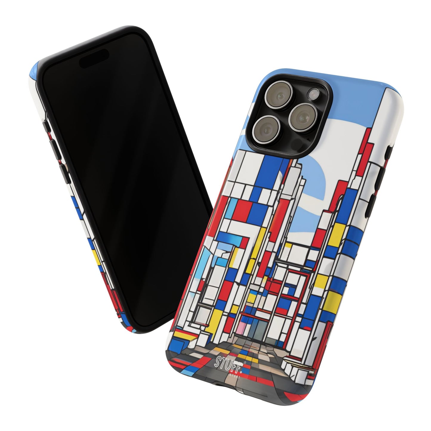 Square City | Coque résistante double protection - inspiration Mondrian