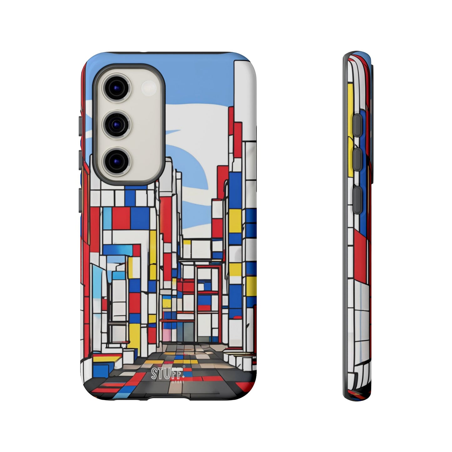 Square City | Coque résistante double protection - inspiration Mondrian