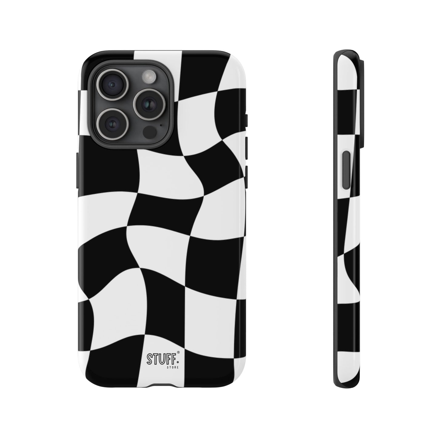 Checkers Case | Coque résistante double protection et Design en Damier déformé