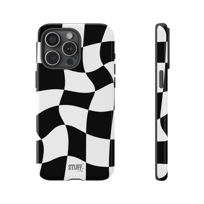 Checkers Case | Coque résistante double protection et Design en Damier déformé