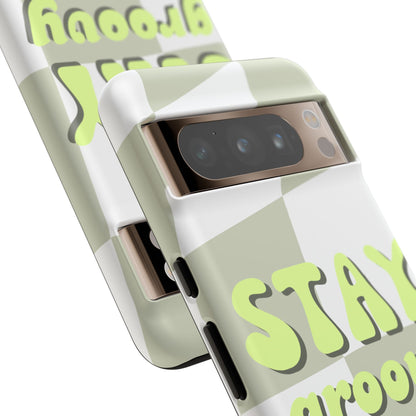 Groovy Case | Coque résistante double protection avec Design Rétro en Damier - Vert