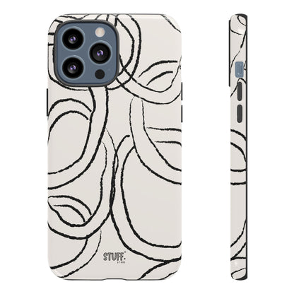 Doodly Case | Coque résistante double protection avec Design Gribouillis Minimaliste