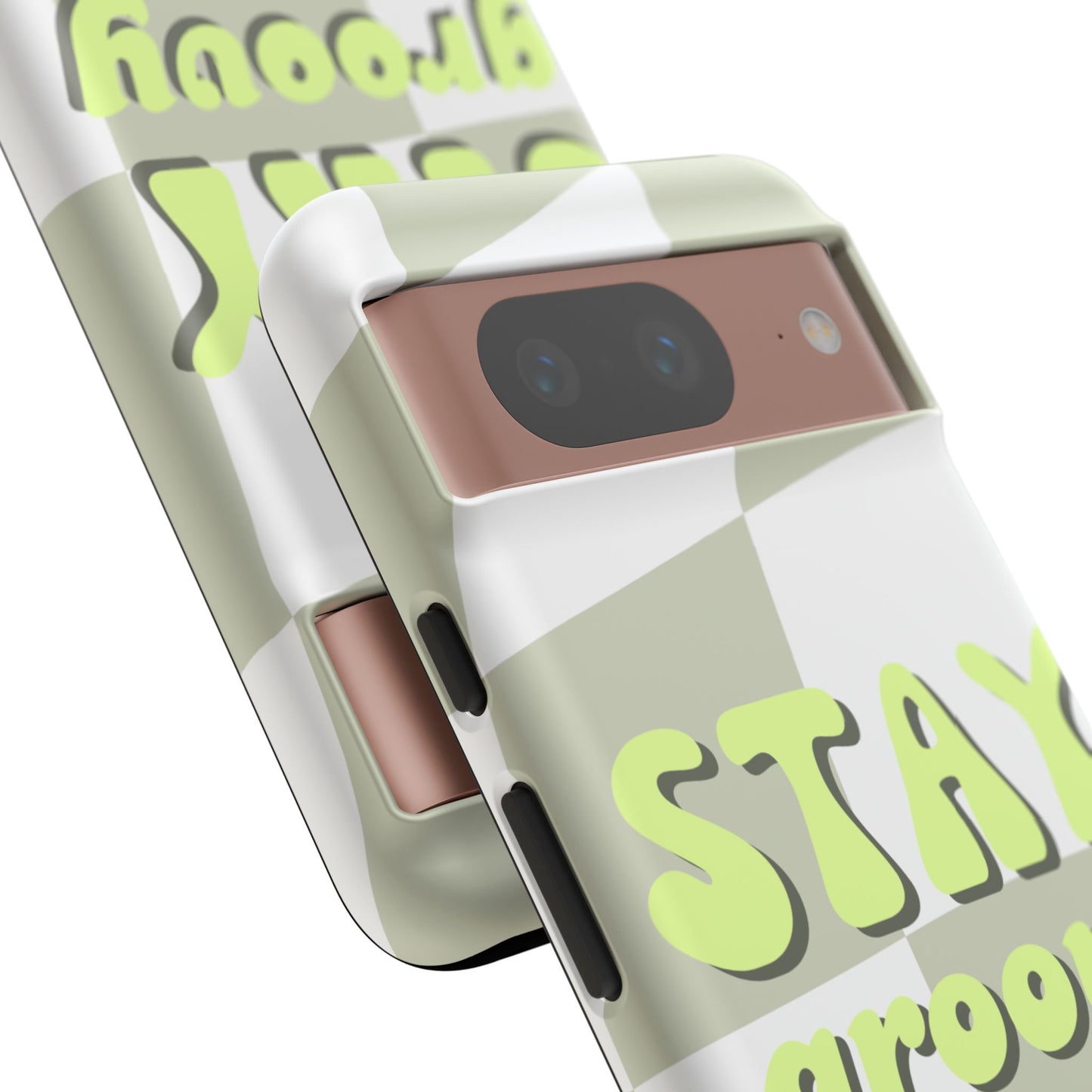 Groovy Case | Coque résistante double protection avec Design Rétro en Damier - Vert