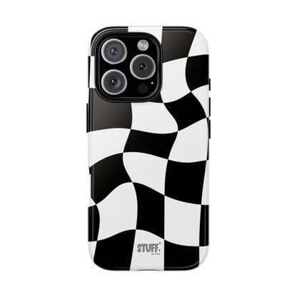 Checkers Case | Coque résistante double protection et Design en Damier déformé