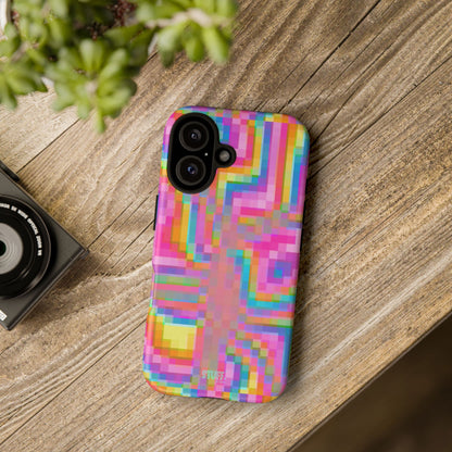 Pixel Case | Coque résistante double protection anti-choc - Motif pixels colorés