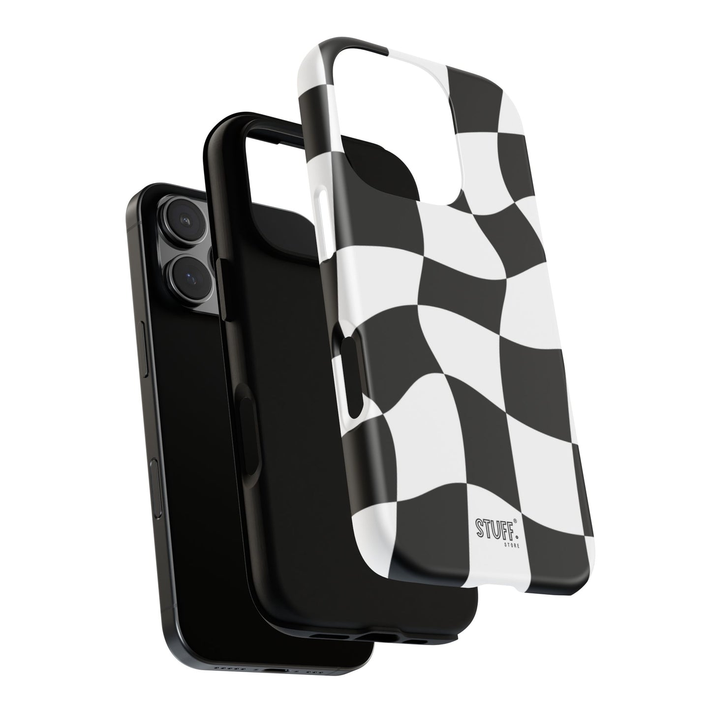 Checkers Case | Coque résistante double protection et Design en Damier déformé