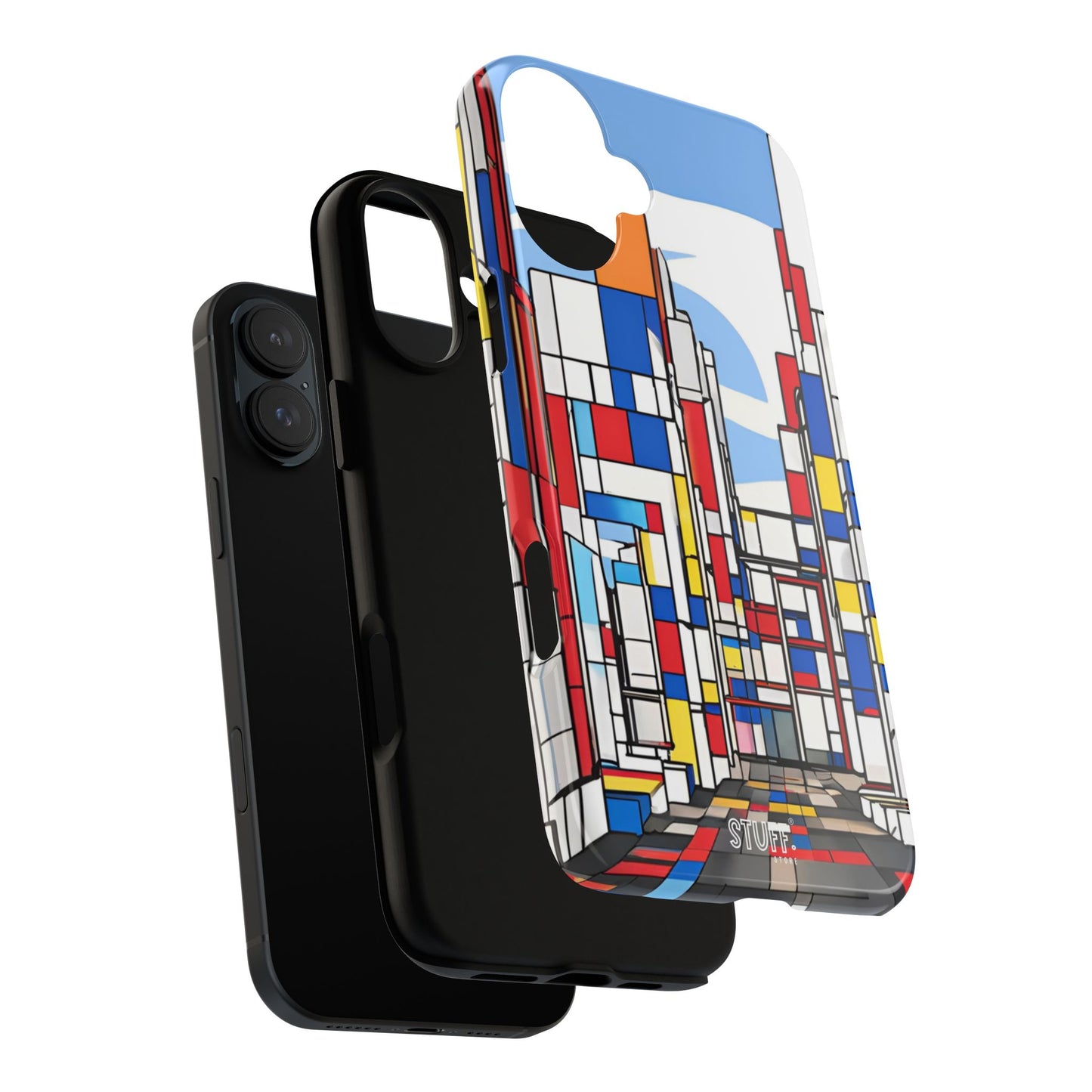 Square City | Coque résistante double protection - inspiration Mondrian
