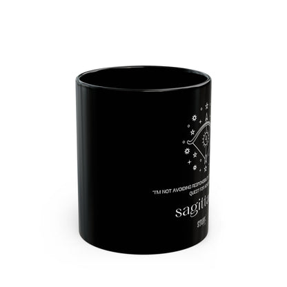 Sagittaire | Mug noir en céramique avec signe astrologique et phrase drôle – 330ml / 440ml