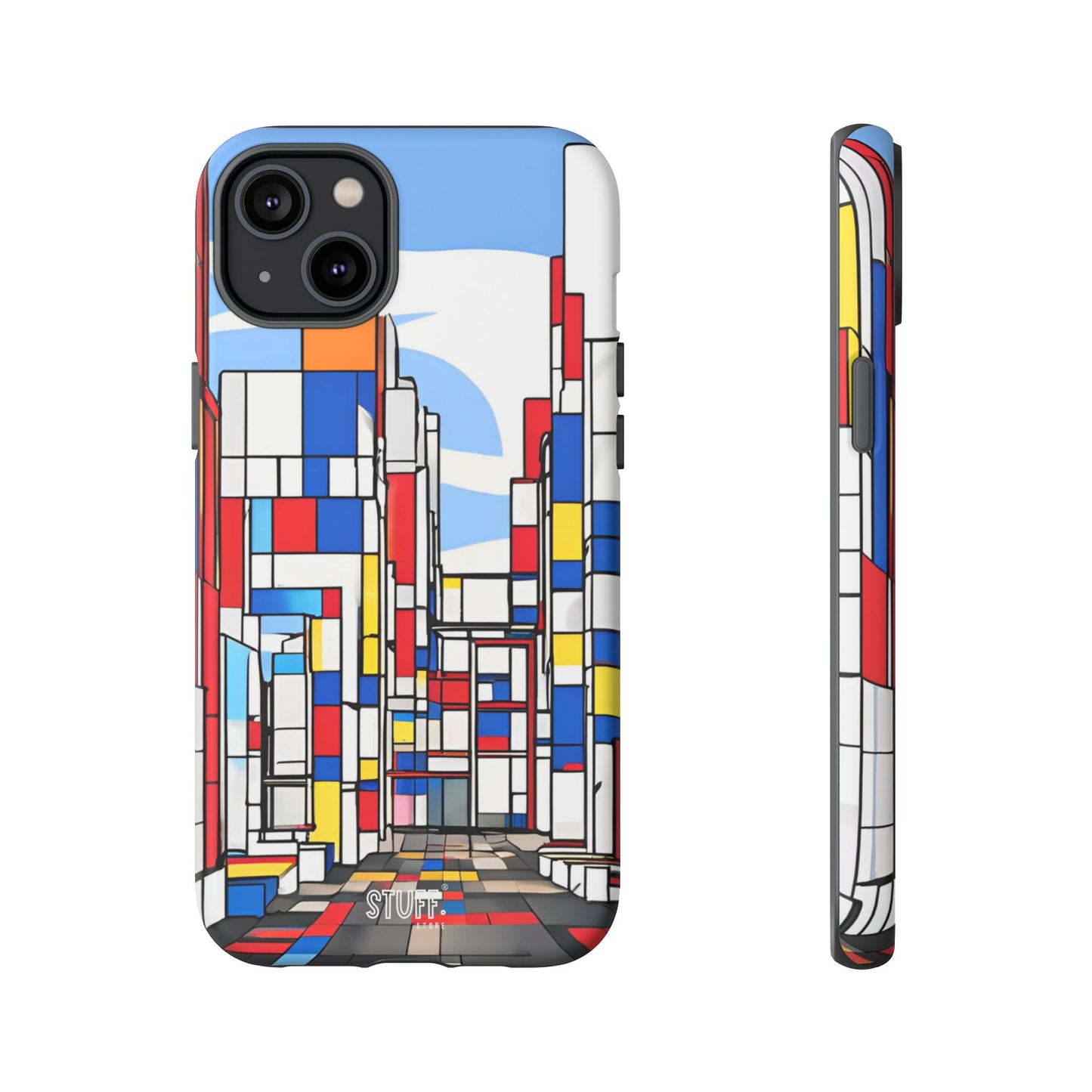 Square City | Coque résistante double protection - inspiration Mondrian