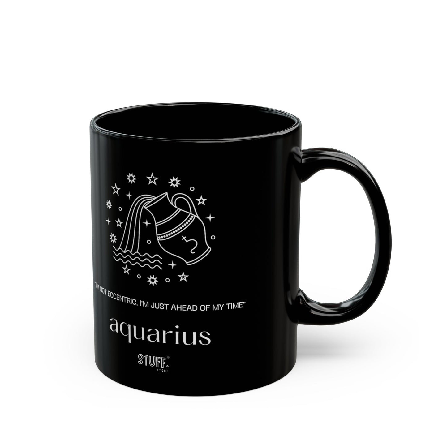 Verseau | Mug noir en céramique avec signe astrologique et phrase drôle – 330ml / 440ml