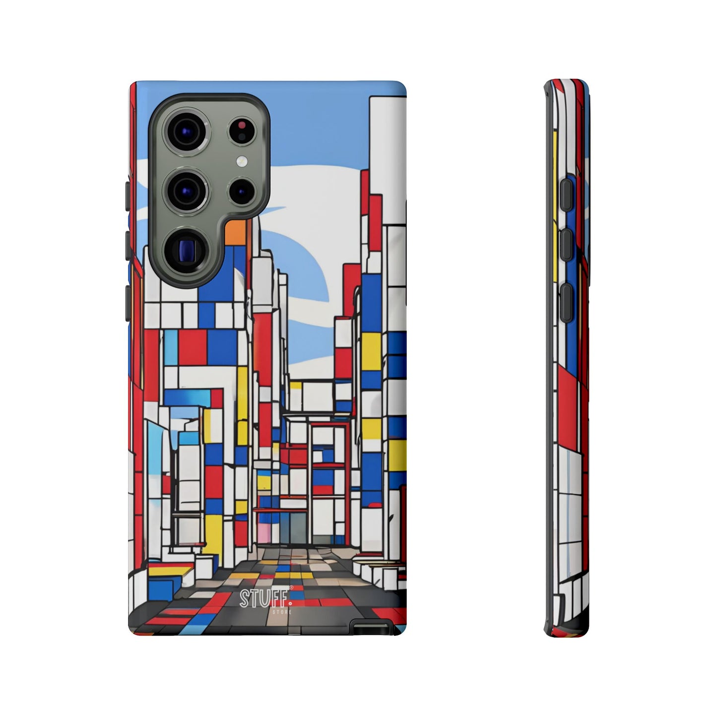 Square City | Coque résistante double protection - inspiration Mondrian