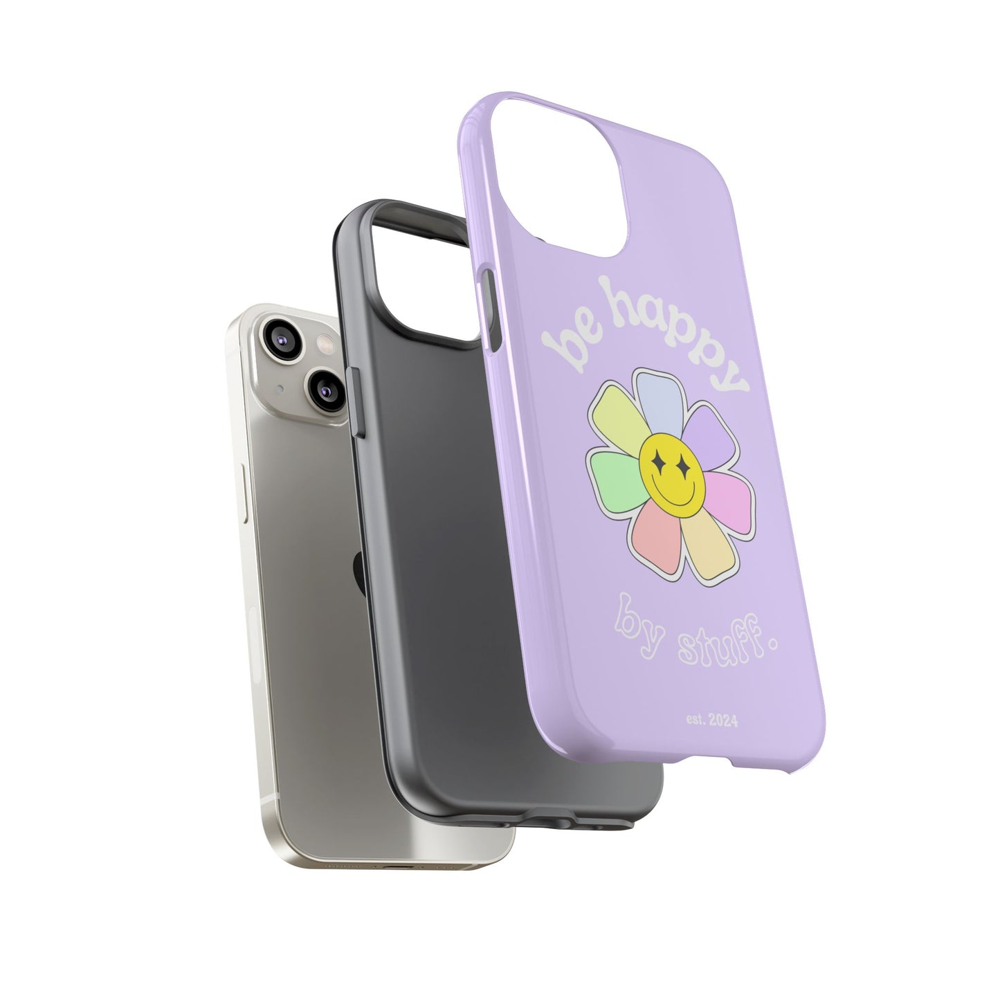 Be Happy Case | Coque résistante double protection avec Design Fleur Colorée