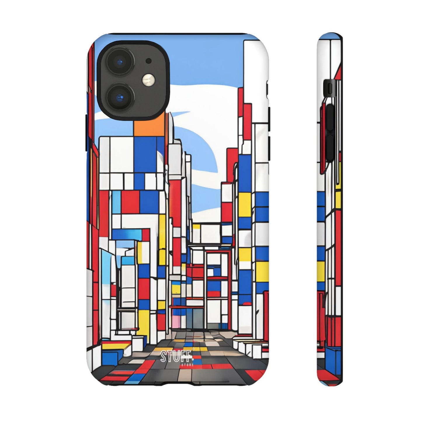 Square City | Coque résistante double protection - inspiration Mondrian