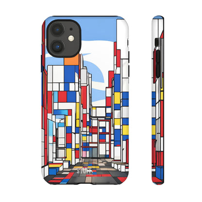 Square City | Coque résistante double protection - inspiration Mondrian