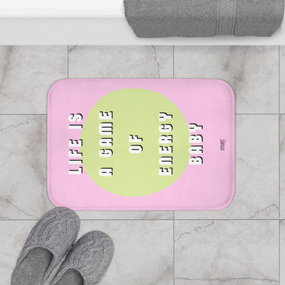 Tapis de Bain "Life is a Game of Energy" | Design Unique & Antidérapant