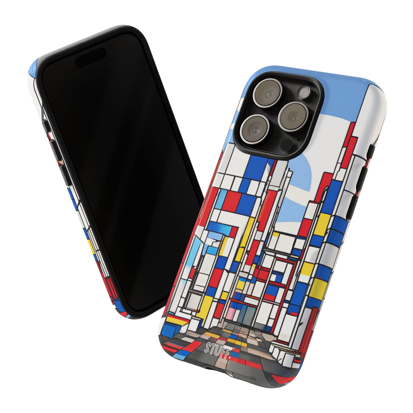 Square City | Coque résistante double protection - inspiration Mondrian