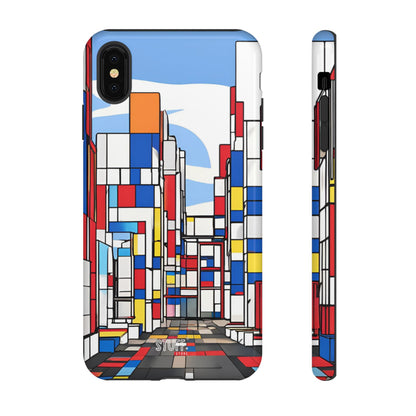 Square City | Coque résistante double protection - inspiration Mondrian