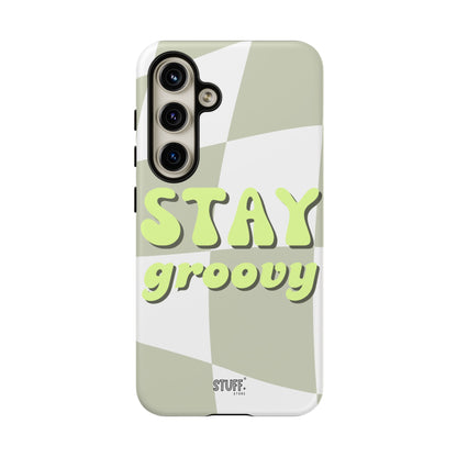 Groovy Case | Coque résistante double protection avec Design Rétro en Damier - Vert