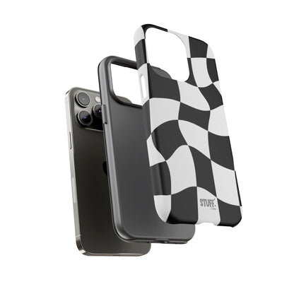 Checkers Case | Coque résistante double protection et Design en Damier déformé